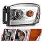 Anzo 06-09 Dodge RAM 1500/2500/3500 Headlights Chrome Housing/Clear Lens (w/ Light Bars) 111525