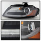 Spyder Audi A4 09-12 Projector Headlights Xenon/HID Model Only - DRL LED Blk PRO-YD-AA408-HID-DRL-BK 5080752