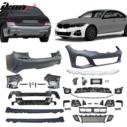 2019-2022 BMW G20 Sedan M-Tech Black Front Rear Bumper Side Skirts