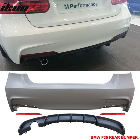 2012-2018 BMW 320i M-P Style Single Outlet Rear Bumper Conversion PP