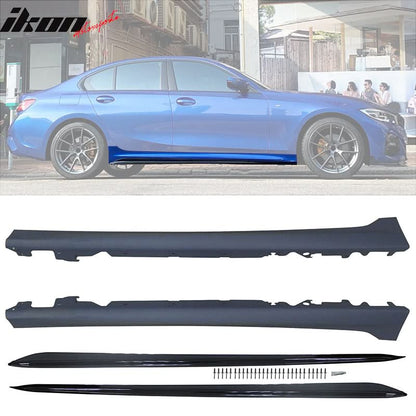 2019-2023 BMW 3 Series G20 MP Style Side Skirts + Gloss Rocker Panel