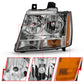 ANZO 2007-2014 Chevy TahOE Crystal Headlight Chrome Amber(OE) 111475