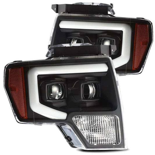 AlphaRex 09-14 Ford F-150 LUXX LED Proj Headlights Plank Style Black w/Activ Light/Seq Signal/DRL 880179 *Discontinued