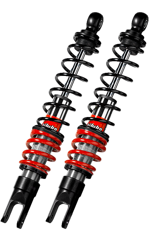 Bitubo Suspension Bitubo YGB0 Twinshocks Rear Adjustable: Spring Preload, Red And Black Springs SC158YGB01