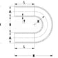 HPS Performance Products HPS 1-1/4" OD 180 Degree U Bend 6061 Aluminum Elbow Pipe Tubing 16 Gauge w/ 2" CLR