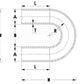 HPS Performance Products HPS 4" OD 180 Degree U Bend 6061 Aluminum Elbow Pipe Tubing w/ 5-1/2" CLR