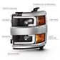 Anzo 2015-2016 Chevrolet Silverado Projector Headlights w/ Plank Style Desi