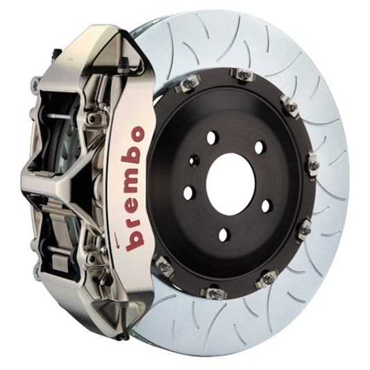 Brembo 15-19 Macan Turbo Front GTR BBK 6 Piston Billet 405x34 2pc Rotor Slotted Type3- Nickel 1N3.9534AR