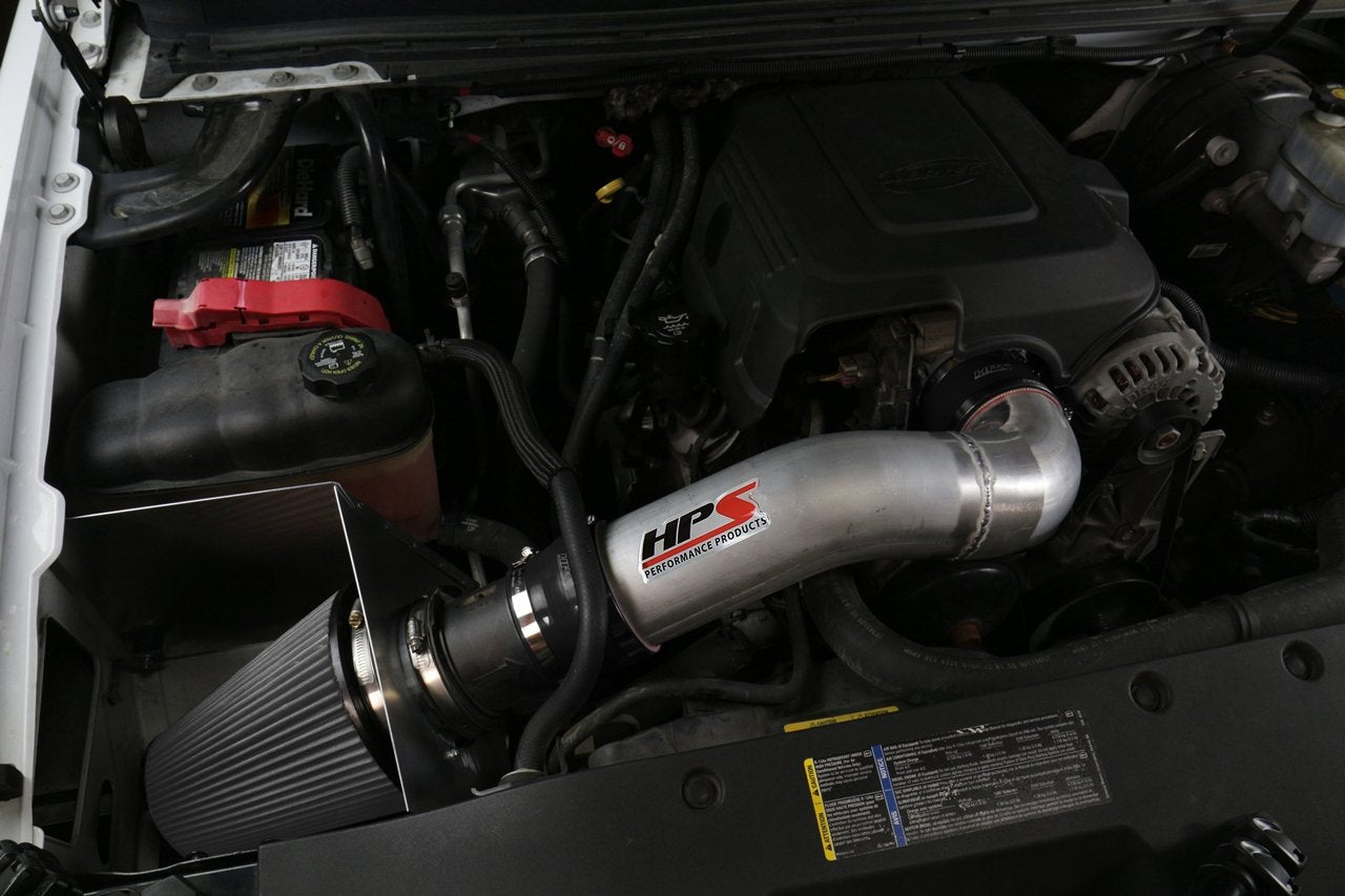 HPS Shortram Air Intake Kit 2007-2008 GMC Yukon 4.8L 5.3L 6.0L 6.2L V8, Includes Heat Shield, Red