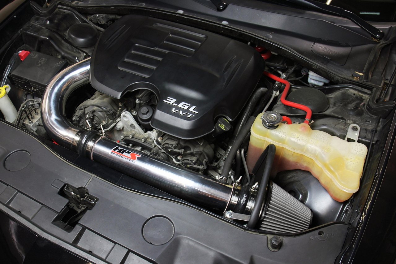 HPS Shortram Air Intake Kit 2011-2018 Dodge Charger 3.6L V6, Includes Heat Shield, 827-624