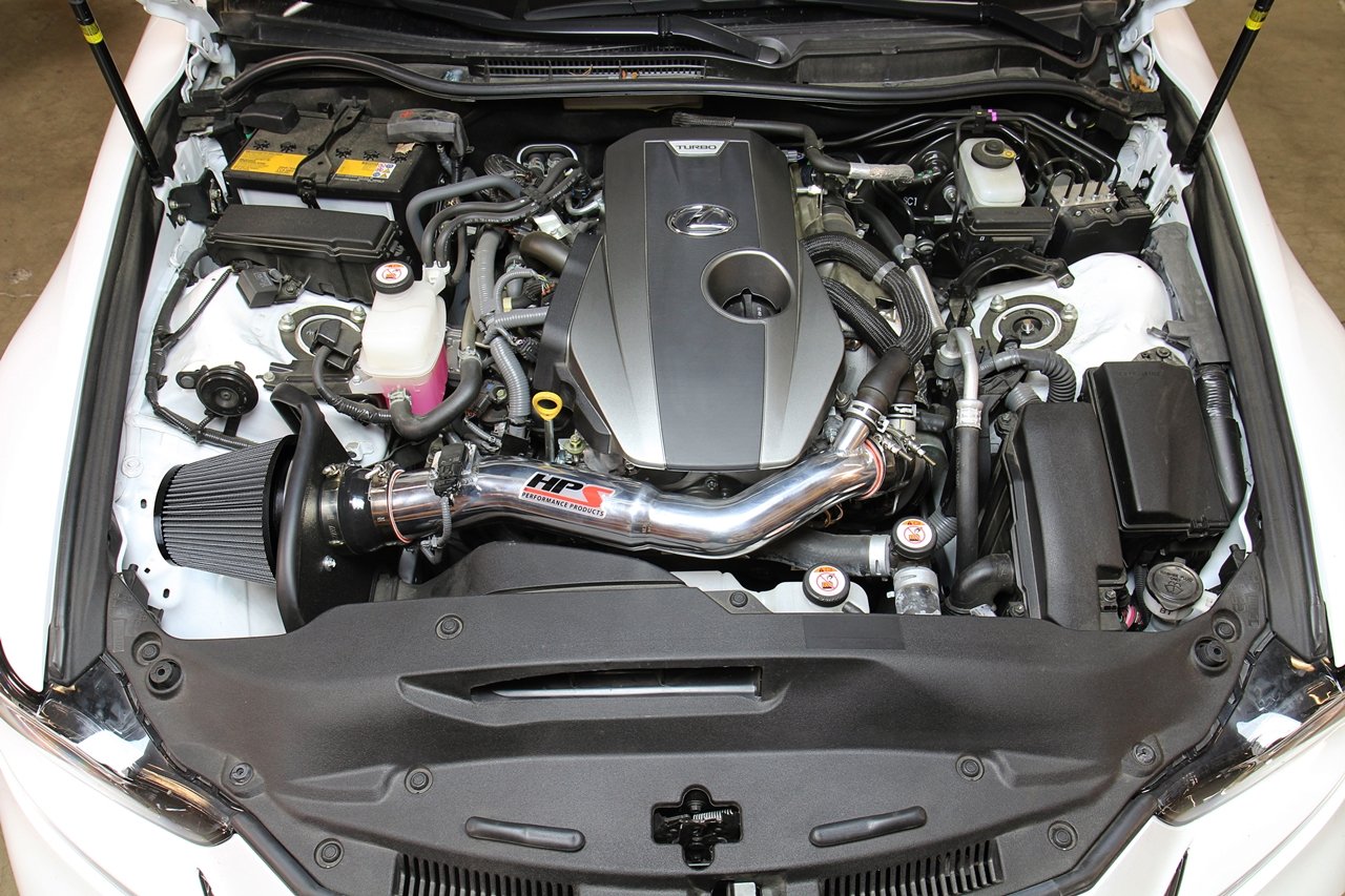 HPS Shortram Air Intake Kit 2018-2019 Lexus RC300 2.0L Turbo, Includes Heat Shield, Red