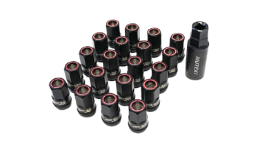 Wheel Mate Muteki HR38 Open End Lug Nuts 12x1.50 Titanium Chrome / Red Ring