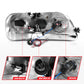 ANZO 1997-2003 Ford F-150 Projector Headlights w/ Light Bar Black Housing 111503
