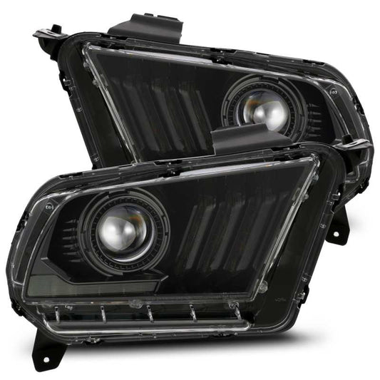AlphaRex 10-12 Ford Mustang LUXX LED Proj Headlights Plank Style Alpha Blk w/Activ Light/Seq Signal 880118 *Discontinued