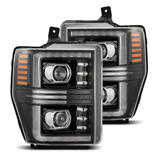 AlphaRex 08-10 Ford F250-550 PRO-Series Projector headlights Black w/Activ Light/Seq Signal 880308 *Discontinued