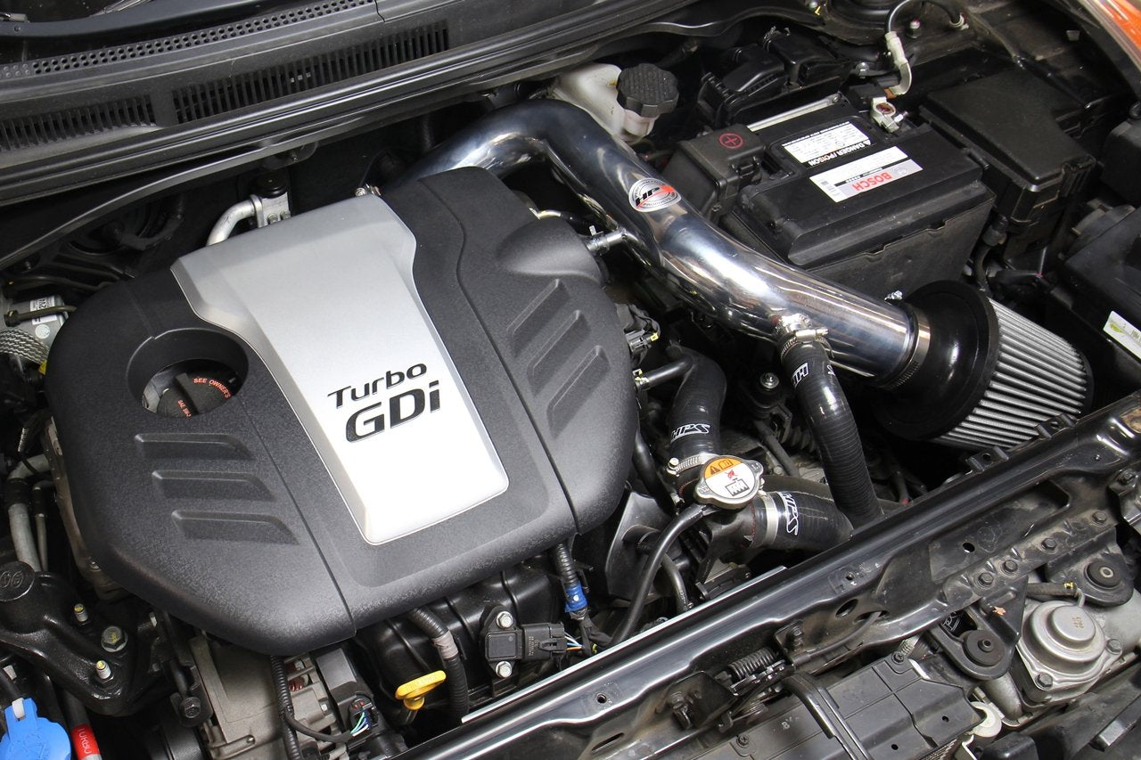 HPS Cold Air Intake Kit 2013-2017 Hyundai Veloster 1.6L Turbo, Converts to Shortram, Red
