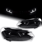 Volkswagen Golf MK6 Red, Silver, and Black Projector with Dynamic Signal LED Headlights (2009 - 2013)