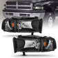 Anzo Black Crystal Headlights 1994-2001 Dodge Ram 1500