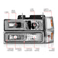 ANZO 88-98 Chevrolet C1500 Crystal Headlights w/Light Bar Chrome Housing w/ Signal Side Markers 8Pcs 111529