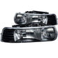 Anzo 1999-2002 Chevrolet Silverado 1500 Crystal Headlights Black