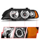 Anzo 1997-2001 BMW 5 Series Projector Headlights w/ Halo Black