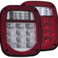 Anzo 1976-1985 Jeep Wrangler LED 2 Lens - Red/Clear, Chrome