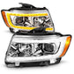 ANZO 11-13 Jeep Grand Cherokee (Factory Halogen Only) Projector Headlights w/Light Bar Swchbk Chrome 111569