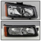 SPYDER Xtune Chevy Silverado 2500HD 03-06 Crystal Headlights w/ Bumper Lights Black HD-JH-CSIL03-AM-BK-SET 5069801