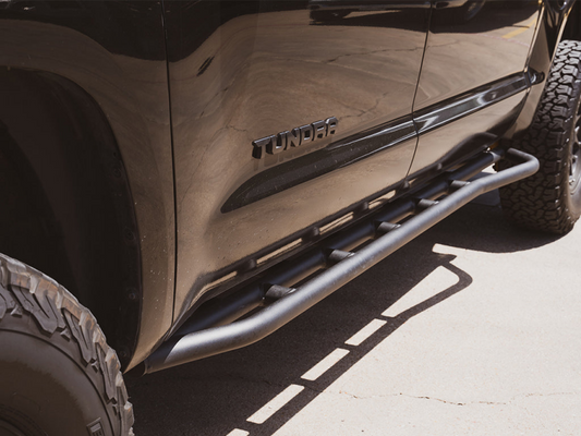 Cali Raised LED Cali Raised 14-21 Toyota Tundra Trail Edition Rock Sliders - Kick Out / BedLiner CR2801