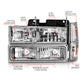 ANZO 88-98 Chevrolet C1500 Crystal Headlights Chrome w/ Signal and Side Marker Lights 111506