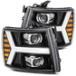 AlphaRex 07-13 Chevy 1500HD PRO-Series Proj Headlight Plank Style Gloss Blk w/Activ Light/Seq Signal 880206 *Discontinued
