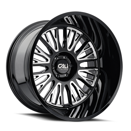 Cali Off-Road 9116 Vertex 20x10 / 5x127 BP / -25mm Offset / 78.1mm Hub Gloss Black Milled Wheel 9116-2173BM