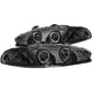 Anzo 1997-1999 Mitsubishi Eclipse Projector Headlights w/ Halo Black G2