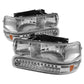 SPYDER Xtune Chevy TahOE 00-06 Headlights w/ LED Bumper Lights Amber Chrome HD-JH-CSIL99-LED-SET-C 5069474