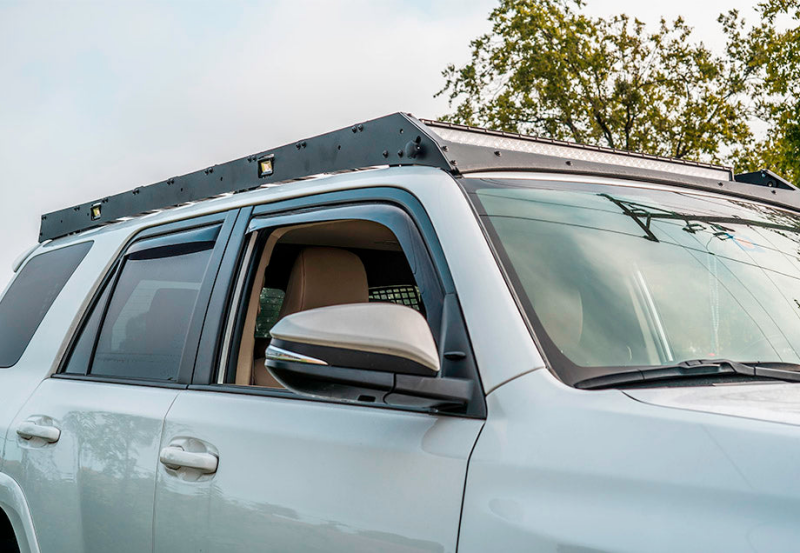 Cali Raised LED Cali Raised 10-24 Toyota 4Runner Premium Roof Rack - 42 In White Dual Row Spotam/No Switch/Cut Ou CR2827