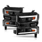 ANZO 19-22 Chevrolet Silverado 1500 LED Proj HL w/Lgt Bar SwBk Seq. Blk w/In. Light - Passenger Side 111566-R