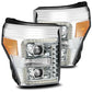 AlphaRex 11-16 Ford F-350 SD LUXX LED Proj Headlights Plank Style Chrm w/Activ Light/Seq Signal/DRL 880145 *Discontinued