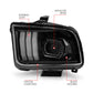 ANZO 05-09 Ford Mustang (w/Factory Halogen HL Only) Projector Headlights w/Light Bar Black Housing 121566