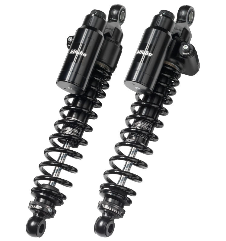 Bitubo Suspension Bitubo WMT2 Twinshocks Adj.: Spring Preload, Reb., Comp., Length 380mm, Piggyback Tank Dark Edition D0035WMT22V2