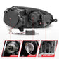 Anzo 2006-2009 Volkswagen Rabbit Projector Headlights w/ Halo Black (CCFL)
