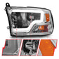 ANZO 2009-2018 Dodge Ram 1500/ 2500/ 3500 Crystal Headlights w/ Light Bar Chrome Housing 111516