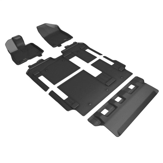 3D MAXpider 21-24 Toyota Sienna 8-Seat Kagu 1st, 2nd, & 3rd Row Floormats - Black L1TY27201509