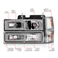 ANZO 88-98 Chevrolet C1500 Crystal Headlights w/Light Bar Chrome Housing w/ Signal Side Markers 8Pcs 111529