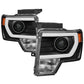 SPYDER xTune Ford F150 Projector Headlights - Light Bar DRL - Black PRO-JH-FF15009-LBDRL-BK 9037252
