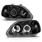 Anzo 1996-1998 Honda Civic Projector Headlights w/ Halo Black
