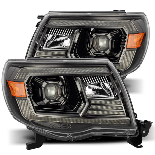 AlphaRex 05-11 Toyota Tacoma PRO-Series Projector Headlights Plank Style Design Alpha Black w/DRL 880736 *Discontinued