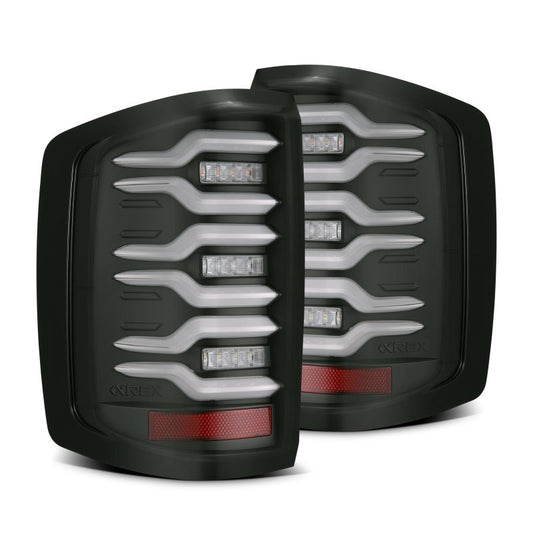 AlphaRex 14-18 Chevrolet Silverado Luxx-Series LED Tail Lights Black w/Activ Light/Seq Signal 620030 *Discontinued