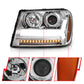 ANZO 2006-2009 Chevrolet Trailblazer Projector Headlights w/ Plank Style Design Chrome w/ Amber 111391
