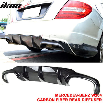 2012-2014 Benz C-Class W204 LCI Rear Lip Diffuser Carbon Fiber