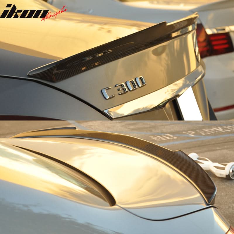 2015-2021 Benz W205 C Class Sedan V Style Carbon Fiber Trunk Spoiler